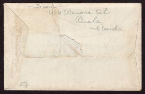 $Florida Machine Cancel Cover, Ocala, 6/1/1917, 8 horiz. lines