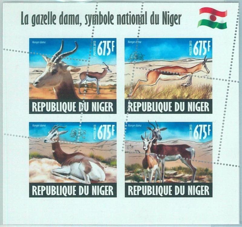 1511 - NIGER - ERROR, 2013 MISSPERF SHEET: Gazelles, Antelopes, Animals