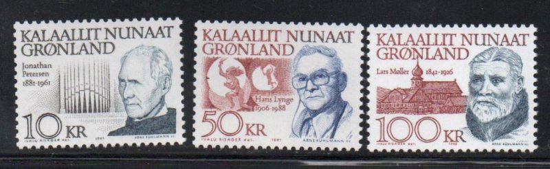 Greenland Sc 242-249 1991-92 Famous Men High Values stamp set mint NH