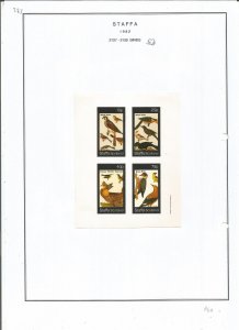 STAFFA - 1982 - Birds - Sheet - Mint Light Hinged - Private Issue