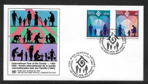 UN Vienna 160-161 Year of the Family FDC Geneva Cachet