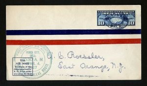 # C7 on CAM # 3 First Flight cover, Ponca City, OK to Chicago, IL - 4-4-1927 - 1