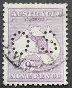 Australia 1915 Nine Pence Kangaroo Official SG O47 used