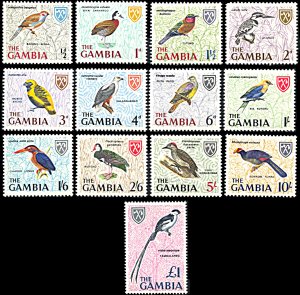 Gambia 215-227, LH-MNH, Birds Definitives