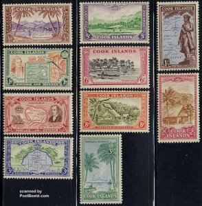 Cook Islands 1949, Definitives 10v, Unused (hinged)