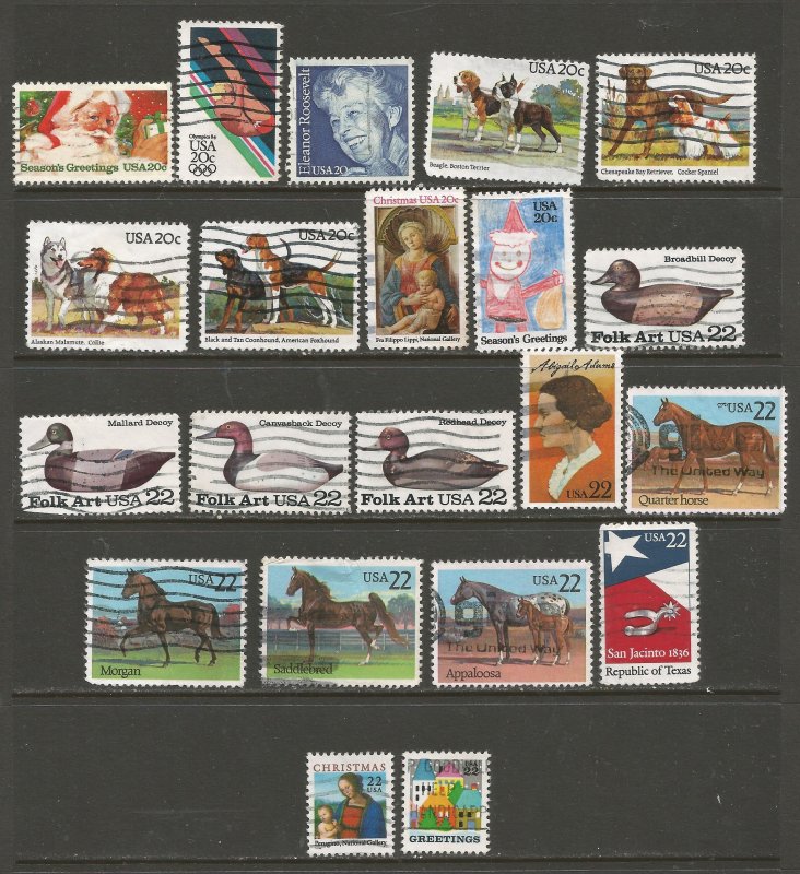 USA Postage Stamps Used (41 stamps)