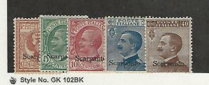 Italy - Scarpanto, Postage Stamp, #1-3 LH, 6-7 Mint NH, 1912, JFZ