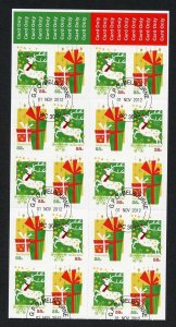 Australia SG3889a 2012 Christmas 2nd Issue Self Adhesive Booklet Pane Used