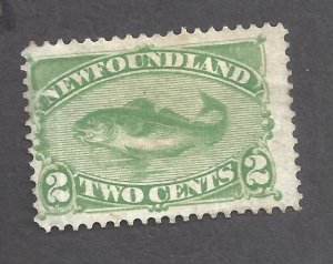 Canada NEWFOUNDLAND # 46i MINT 2c DEEP YELLOW GREEN CODFISH BS26945