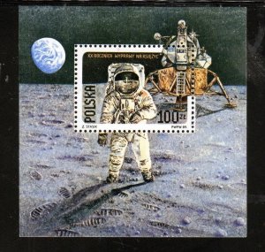 POLAND #2910a 1989 FIRST MOON LANDING MINT VF NH O.G S/S