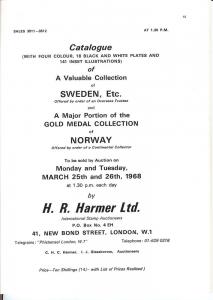 Harmer: Sale # 3511-3512  -  Superb Collections of Sweden...