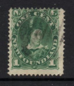 Newfoundland Sc 45 1897 1c green Prince of Wales stamp used