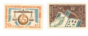 St. Pierre & Miquelon #368-369 Mint (NH) Single (Complete Set) (Human Rights)