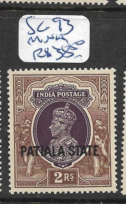 INDIA  PATIALA   (PP2905B)  KGVI  2R       SG 93     MNH