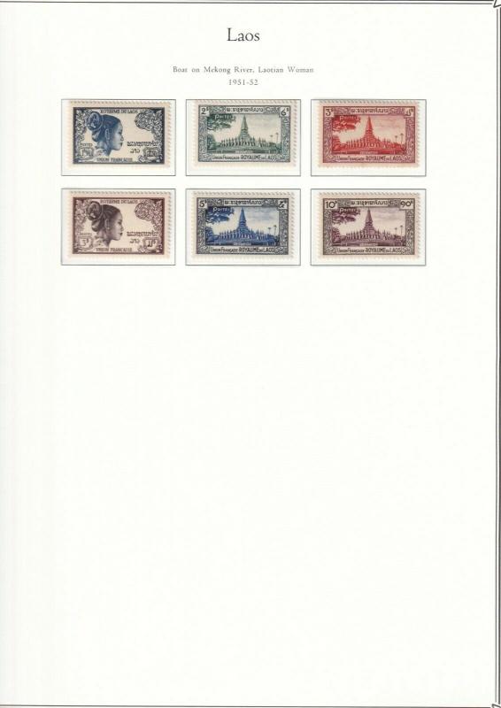 Laos - 1951- 1975 - Complete Stamp Collection - Sc 1-271 with Mini Sheets - MLH