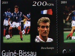 ​GUINEA BISSAU-2001-WORLD SOCCER CHAMPIONSHIPS-FRANCE MNH SHEET VERY FINE