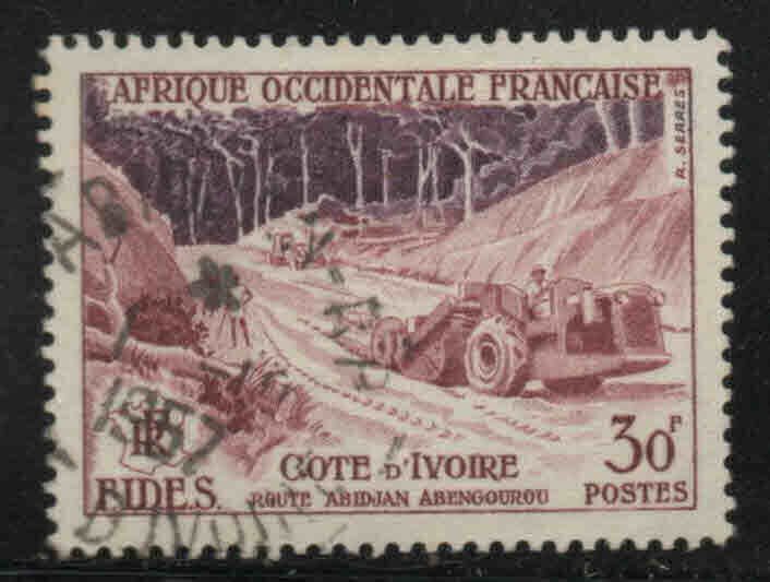 FRENCH West Africa Scott 72 Used Road Grader stamp