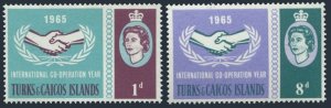 Turks & Caicos 144-145 two sets, MNH. Michel 186-187. Cooperation Year ICY-1965.