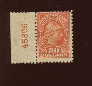 R222 Revenue RARE Plate # 45896 Margin Stamp PICTURED IN DURLAND CAT (R222-PL1)