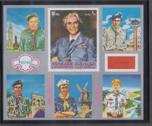 Sharjah MIBlock102, Scouts of Europe, Souvenir Sheet. Mint NH