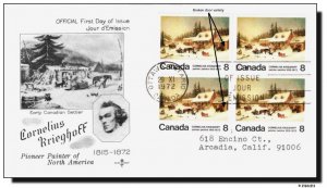 Canada FDC #610i Block - Broken door - Cornelius Krieghoff - Rose Craft cachet