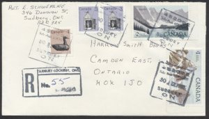 1988 Registered Cover Sudbury-Lockerby ONT to Camden East