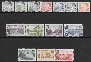 Canada 454-65B 1967  set 14  fvf  mint nh