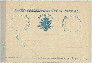 36788 - BELGIUM - POSTAL HISTORY - LETTERS service correspondence card-