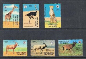 Niger 1978 Sc 447-452 set WWF set MNH