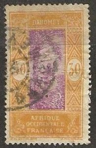 Dahomey 58, used, small thin, crease, sealed tear. 1925. (D287)