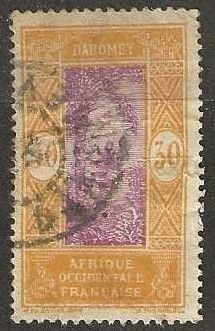 Dahomey 58, used, small thin, crease, sealed tear. 1925. (D287)