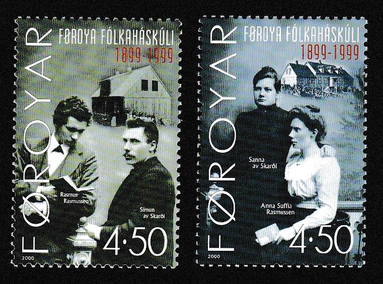 Faroe Is. Centenary of Folk High School 2v SG#387-388 SC#374-375