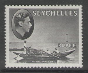 SEYCHELLES SG146a 1941 1r GREY-BLACK MTD MINT