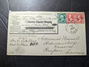 1900 USA Cover Lake Elmo MN to Hannover Germany The American Express Company