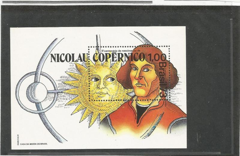 BRAZIL 1301MNH COPERNICUS AND SUN SOUVENIR SHEET 1973