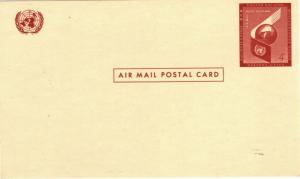 United Nations - #UXC1 Airmail Postal Card - Mint