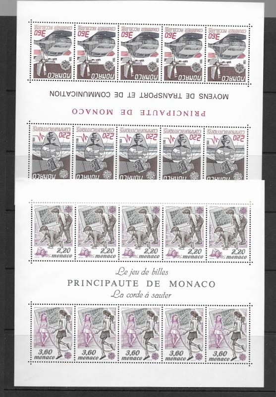 Monaco 1531a,1905a plus more 8 diff. M/S MNH vf, see desc. 2019 CV$182.00