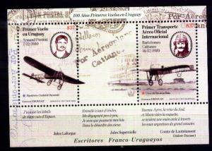 URUGUAY 2010 AVIATION FIRST FLIGHTS AEROPOSTA Yv BL 91 MNH