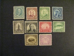 US #692-701 mint hinged  a22.9 5979