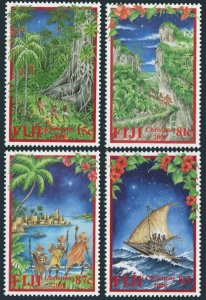 Fiji 903-906,MNH.Michel 952-955. Christmas 2000.Jungle,Cliffside trail,Village,
