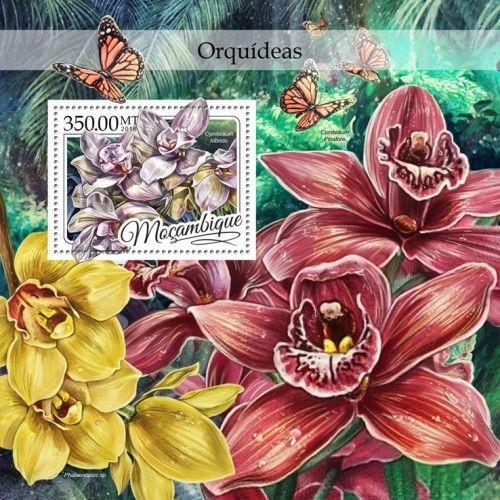 Mozambique Orchids Flowers Plants Flora MNH stamp set