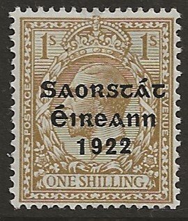 Ireland 55   1922  one shilling fine mint  hinged