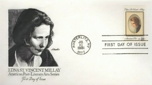 1926 18c EDNA ST. VINCENT MILLAY - Artmaster cachet