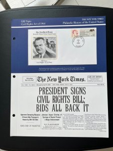 NY times Philatelic history of US panel: LBJ signs civil rights act of 1964