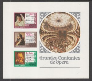 Nicaragua C870a Music Souvenir Sheet MNH VF