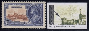 Bermuda, SG 96m, MHR (small pencil on gum) Bird by Turret variety