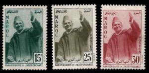 Morocco Scott 13-15 MH* Sultan Mohammed V set 1957