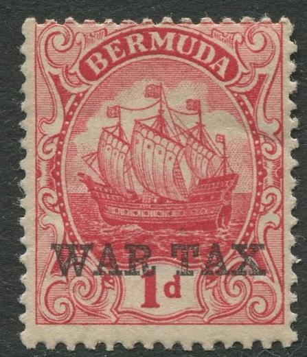Bermuda -Scott MR1 - War Tax Issue - 1918 -MH -Single 1p Stamp