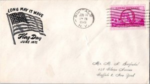 United States New York Buffalo 1945 machine   Long May It Wave Flag Day Patri...