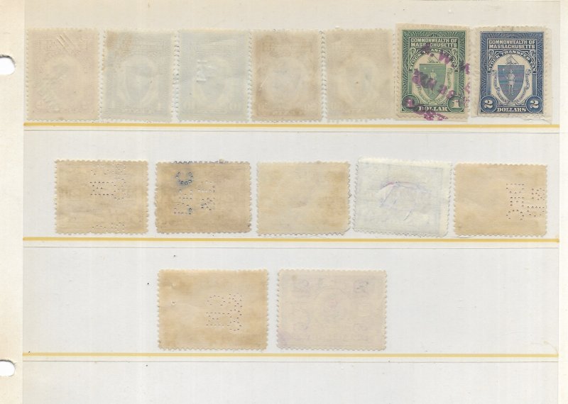 U.S. 14 Different State Stock Transfer Revenue Stamps